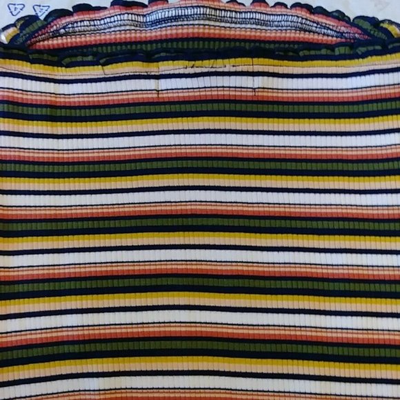 Derek Heart Juniors White Multicolor Striped Strapless soft Knit Tube Top S 410 - Picture 3 of 4